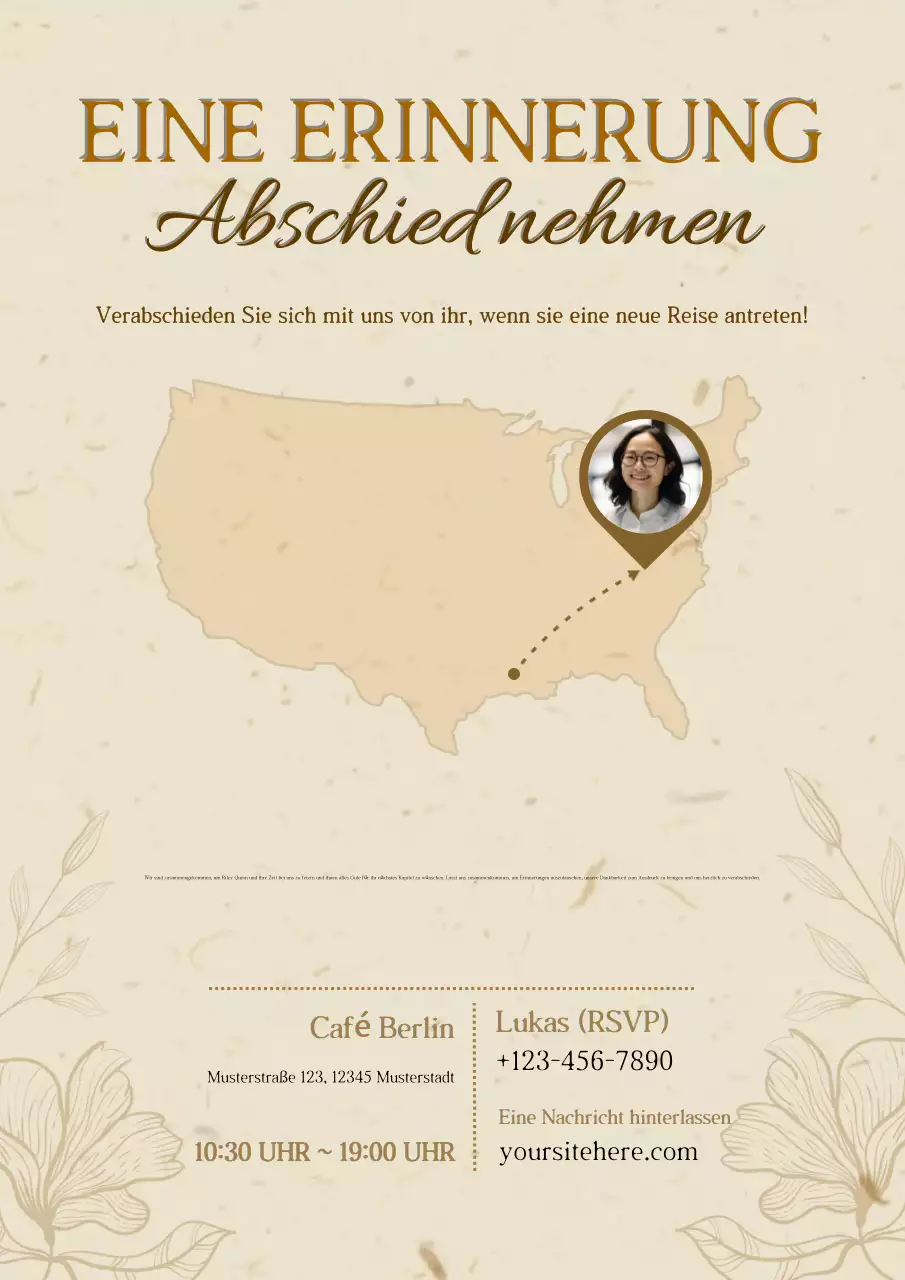 Beige Elegant Farewell Invitation Web Poster