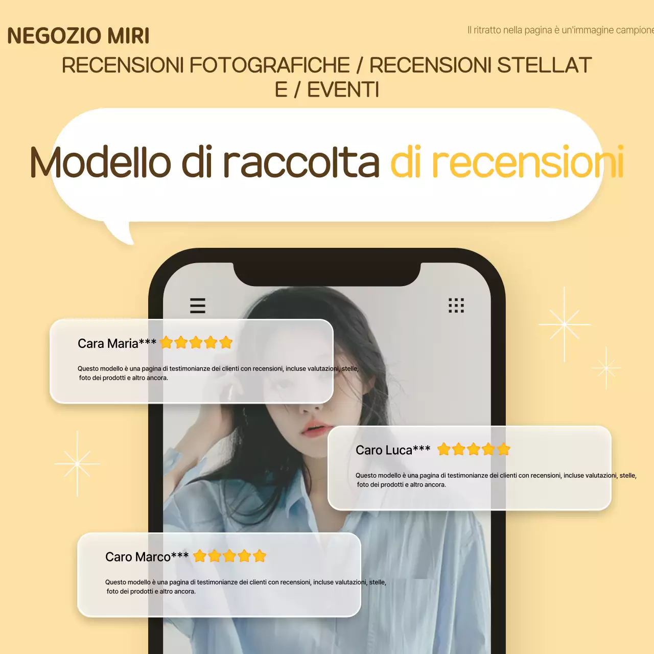 Promuovere il modello di recensione semplice Beige