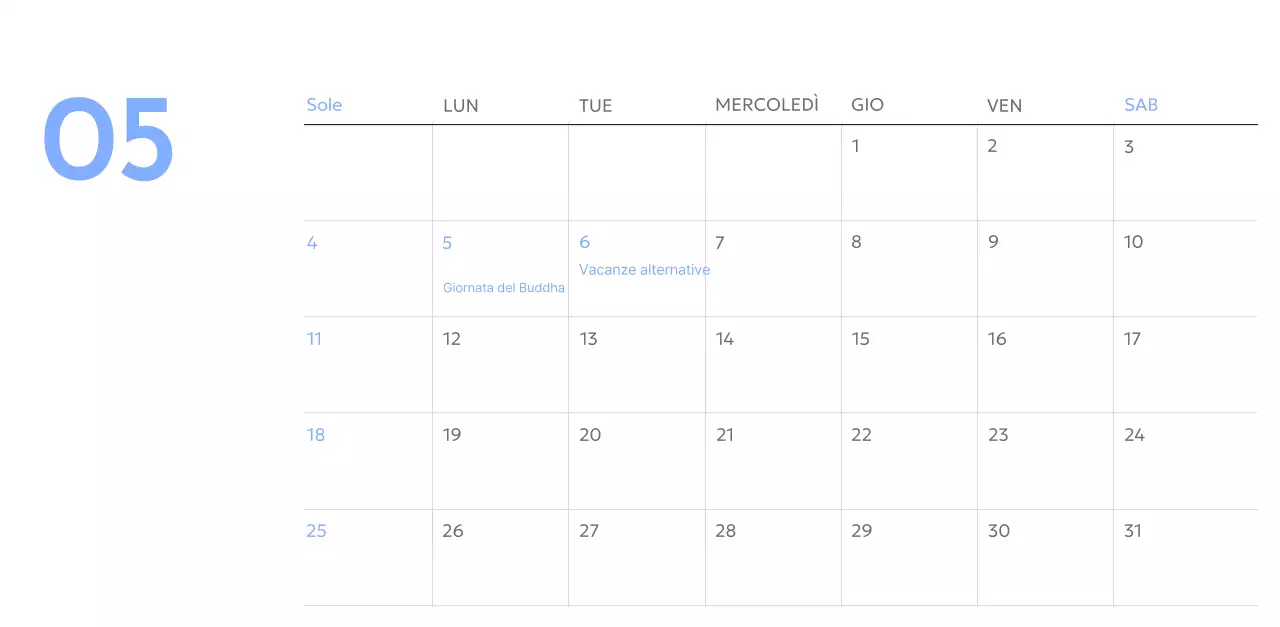 Calendario con foto tracciatore di obiettivi con un tocco di blu