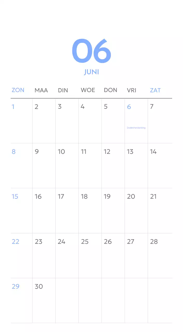 Photo goal tracker kalender met een vleugje blauw