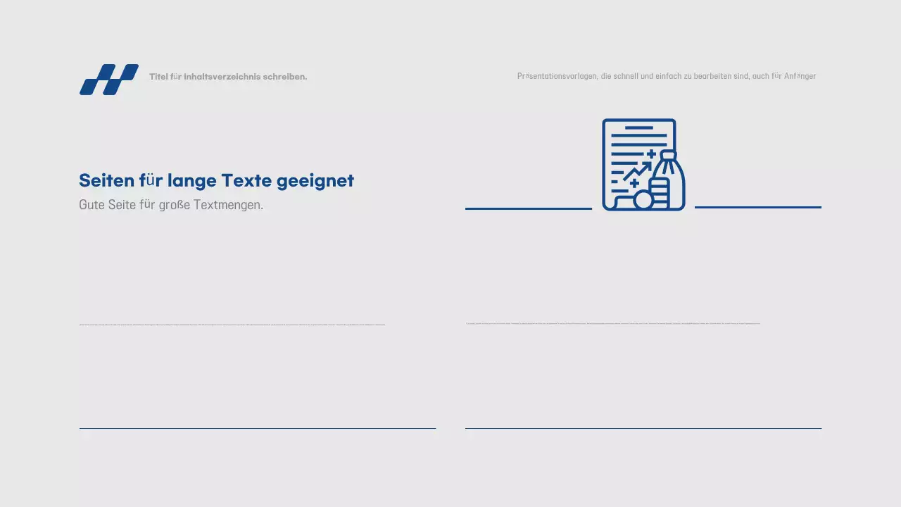 Einfacher Präsentationsbericht in Blau und Grau, schnell und einfach zu bearbeiten