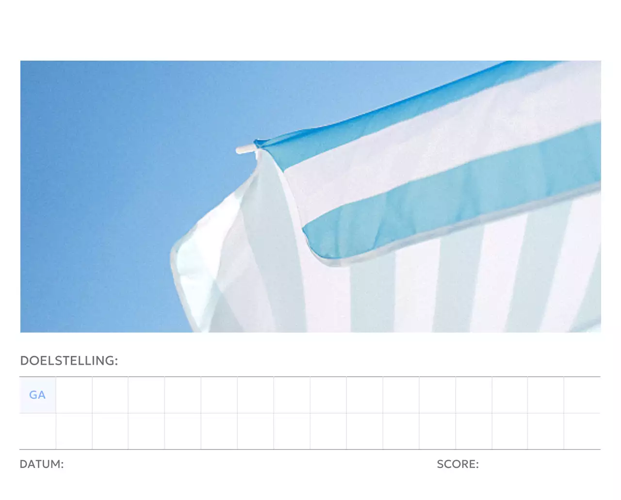 Photo goal tracker kalender met een vleugje blauw