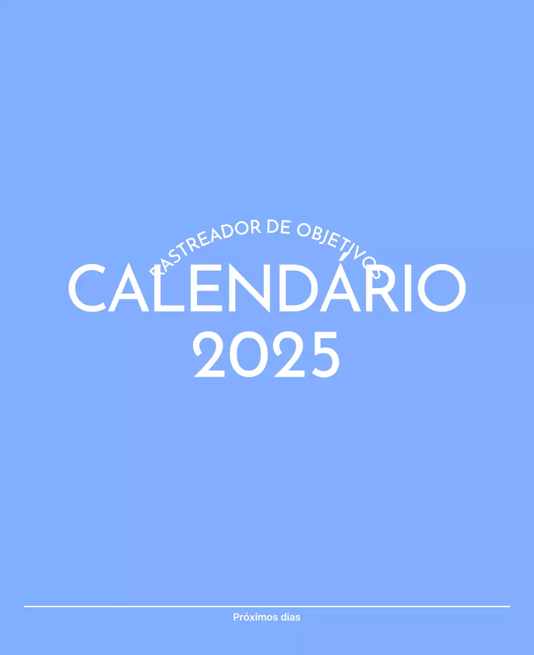 Calendário de acompanhamento de objectivos fotográficos com um toque de azul