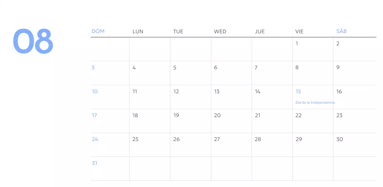 Calendario fotográfico de seguimiento de objetivos con un toque de azul
