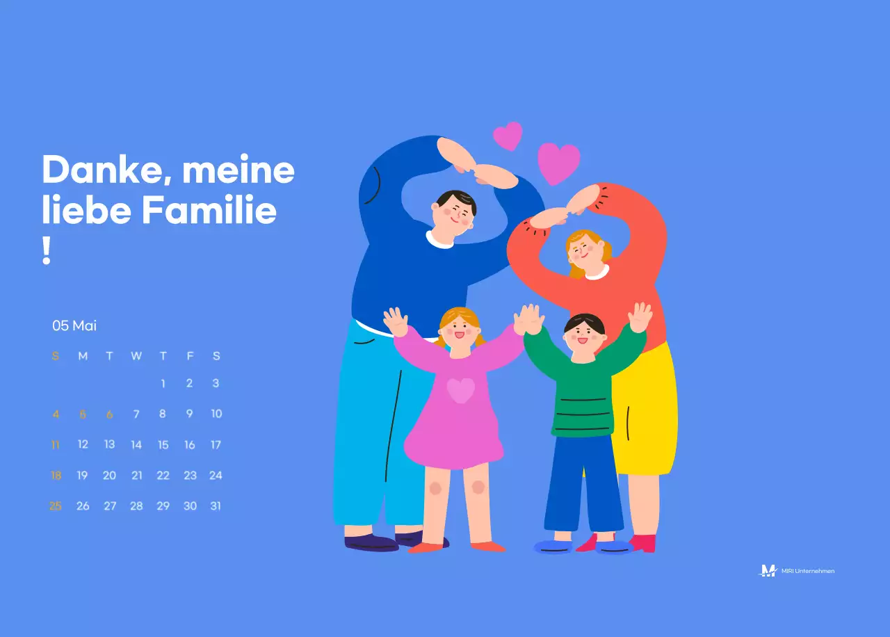 Motivationskalender mit energiegeladenen Illustrationen und positiven Zitaten auf hellblauem Hintergrund