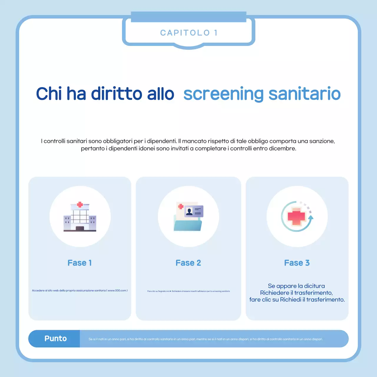 Semplice avviso di visita medica in azzurro