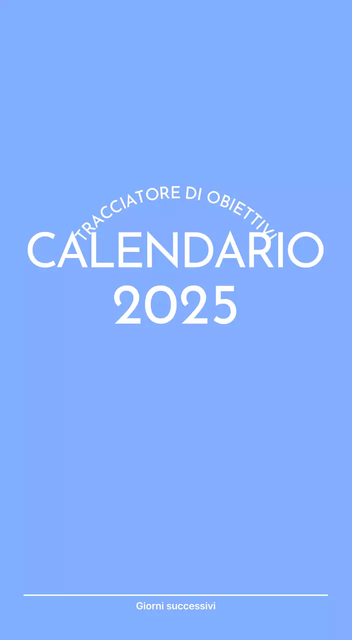Calendario con foto tracciatore di obiettivi con un tocco di blu