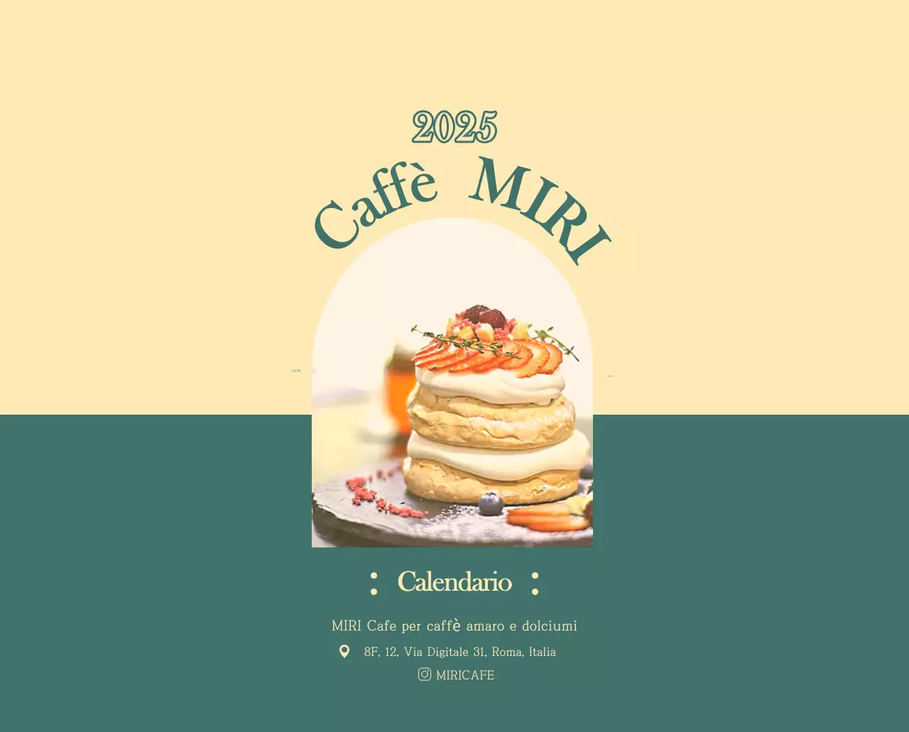 Un moderno calendario dei caffè con i consigli per la bevanda del mese