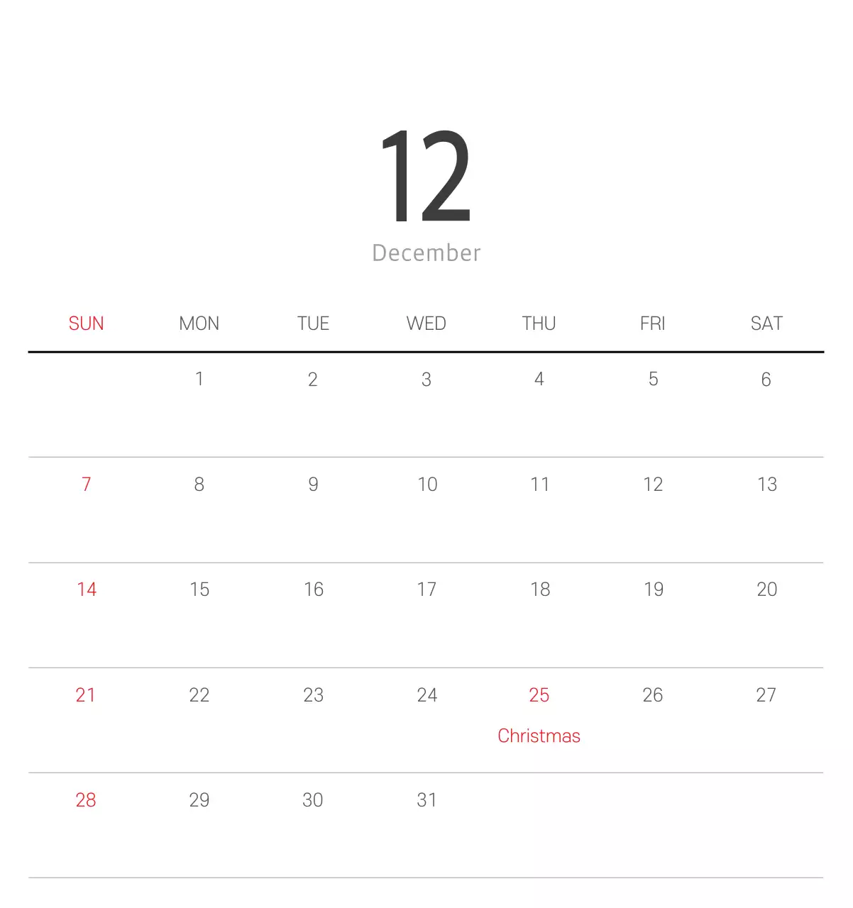 White clean botanical nature calendar