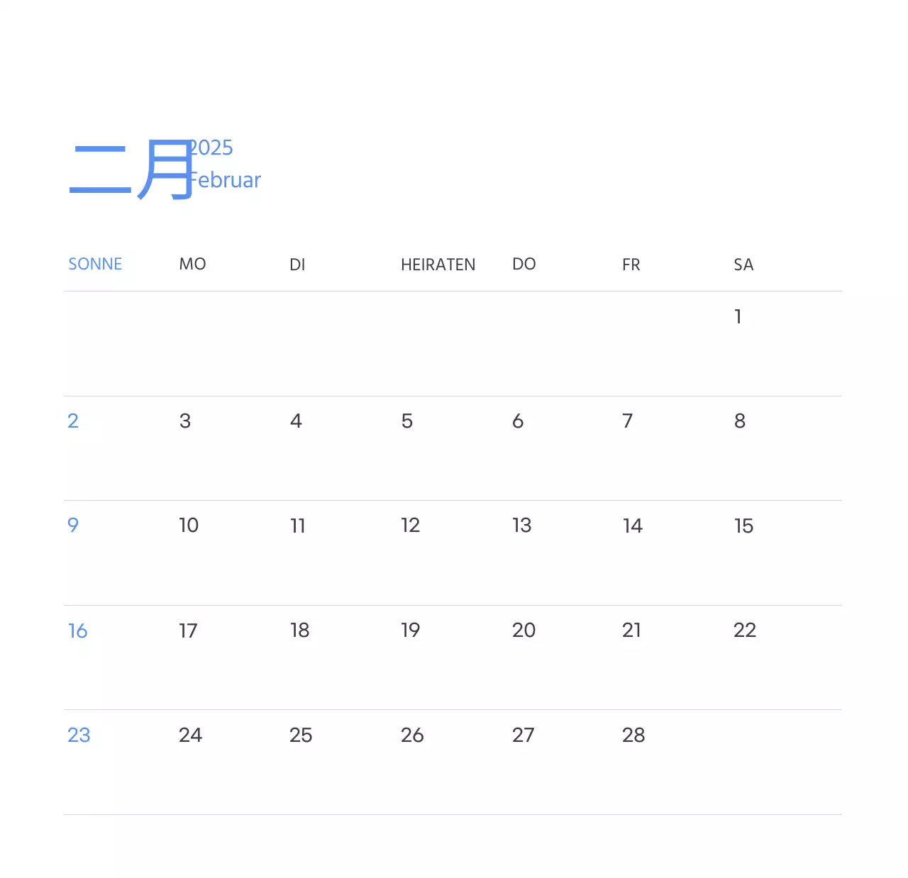 Motivationskalender mit energiegeladenen Illustrationen und positiven Zitaten auf hellblauem Hintergrund