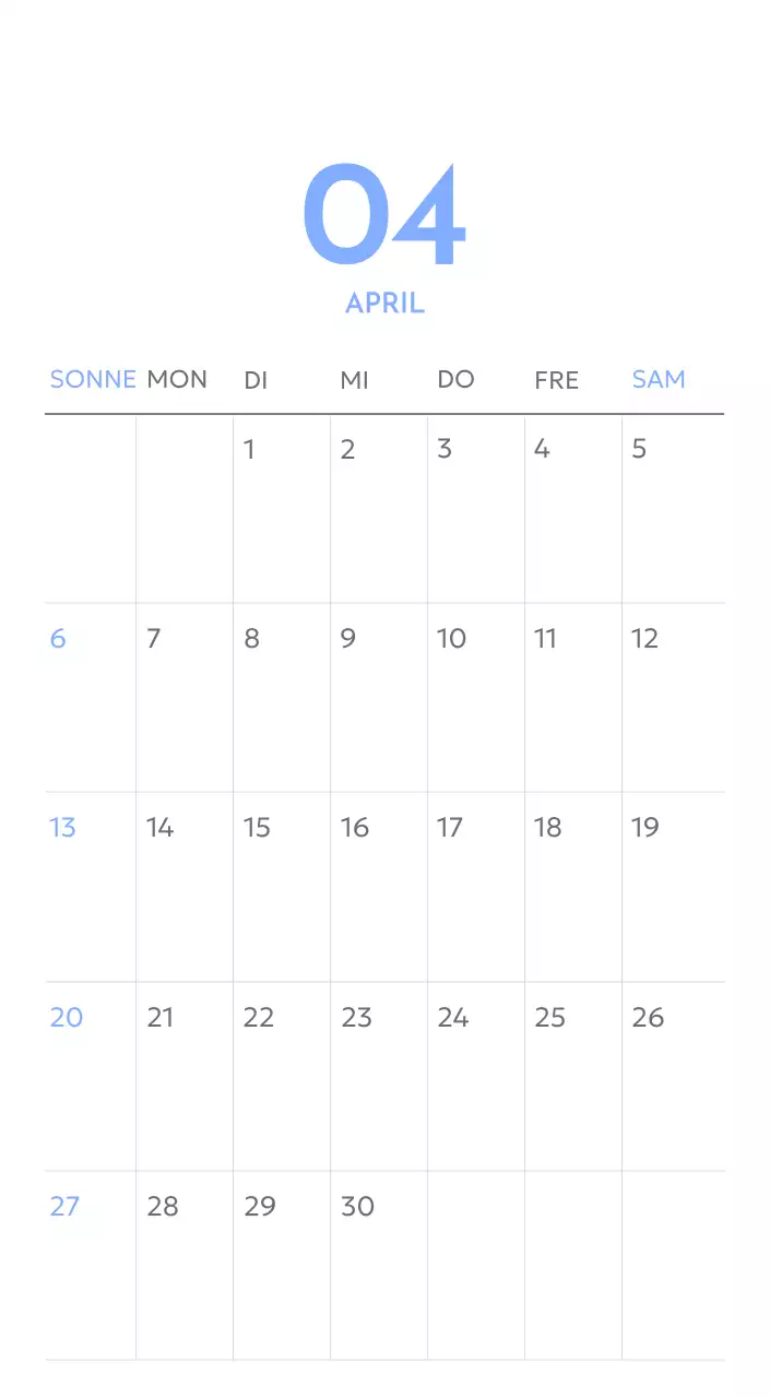Foto-Zielverfolgungskalender mit einem Hauch von Blau