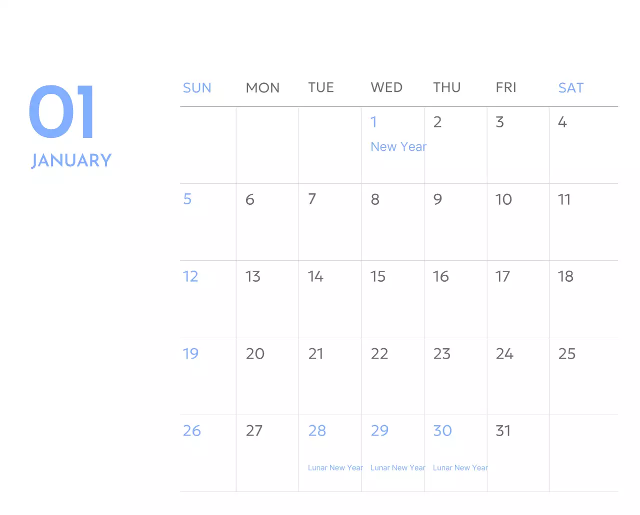 Kalender pelacak sasaran foto dengan percikan warna biru