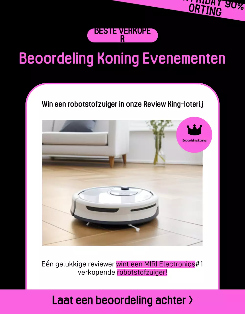 Kitscherige Black Friday-verkoopadvertentie in zwart en hot pink