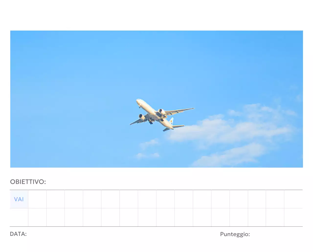 Calendario con foto tracciatore di obiettivi con un tocco di blu