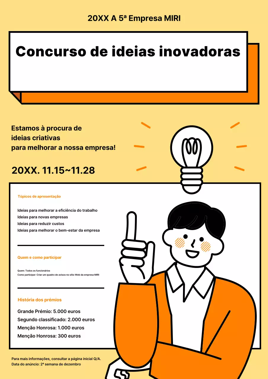 Concurso de ideias simples amarelas Evento