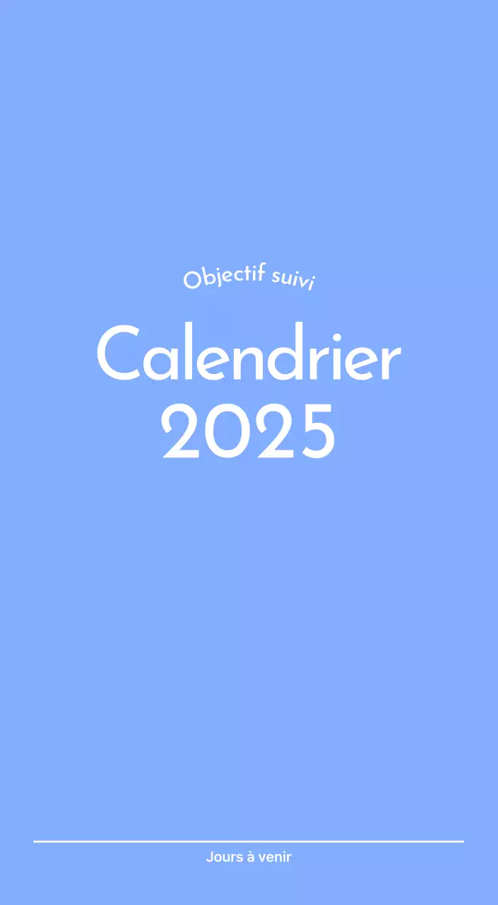 Calendrier photo de suivi des objectifs avec une touche de bleu