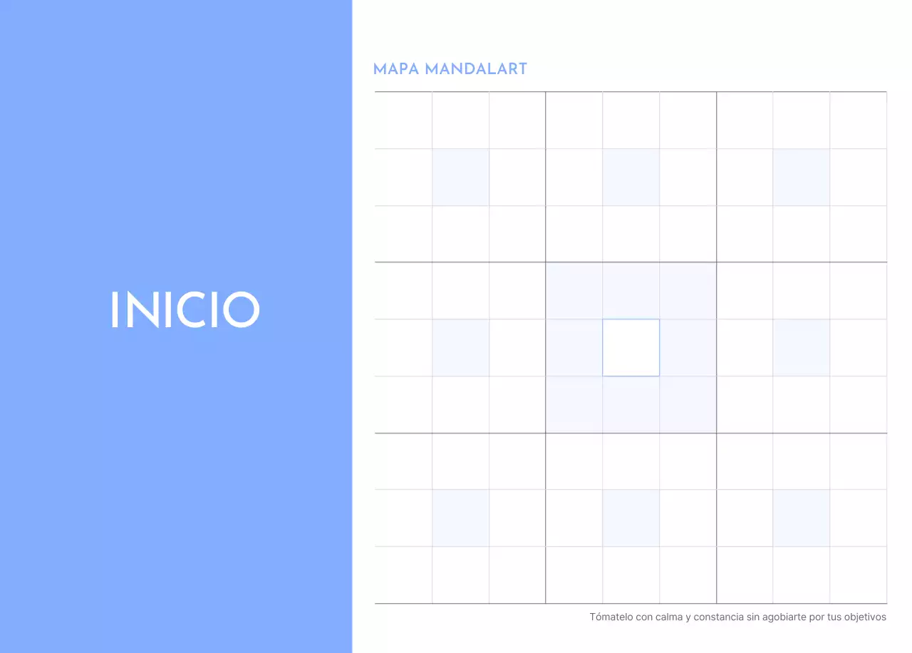 Calendario fotográfico de seguimiento de objetivos con un toque de azul