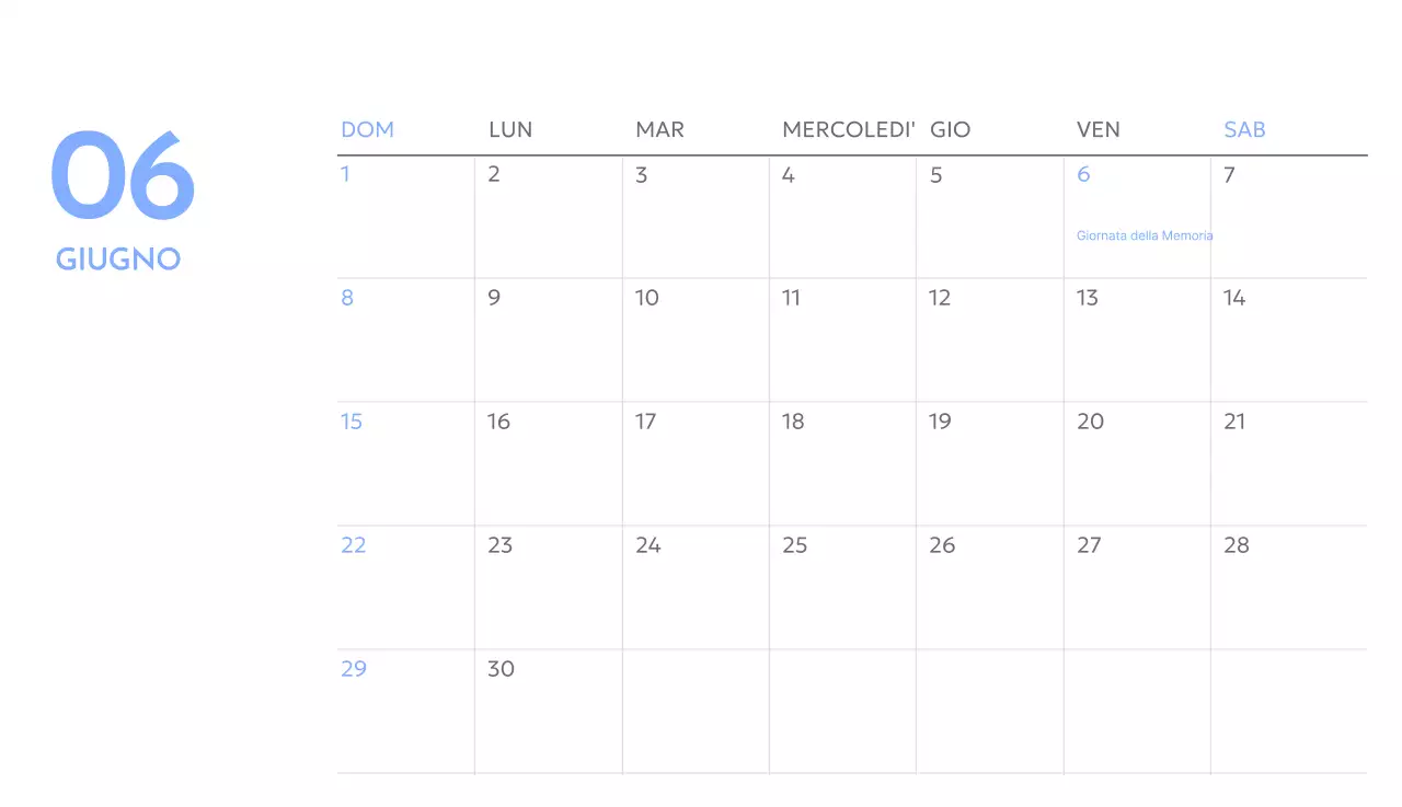 Calendario con foto tracciatore di obiettivi con un tocco di blu
