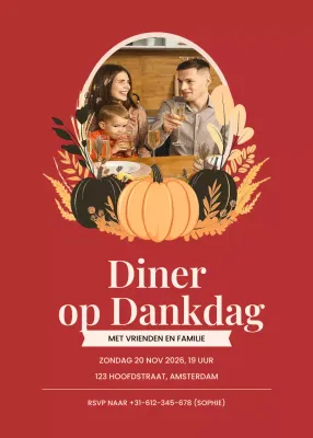 uitnodiging rood klassieke thanksgiving