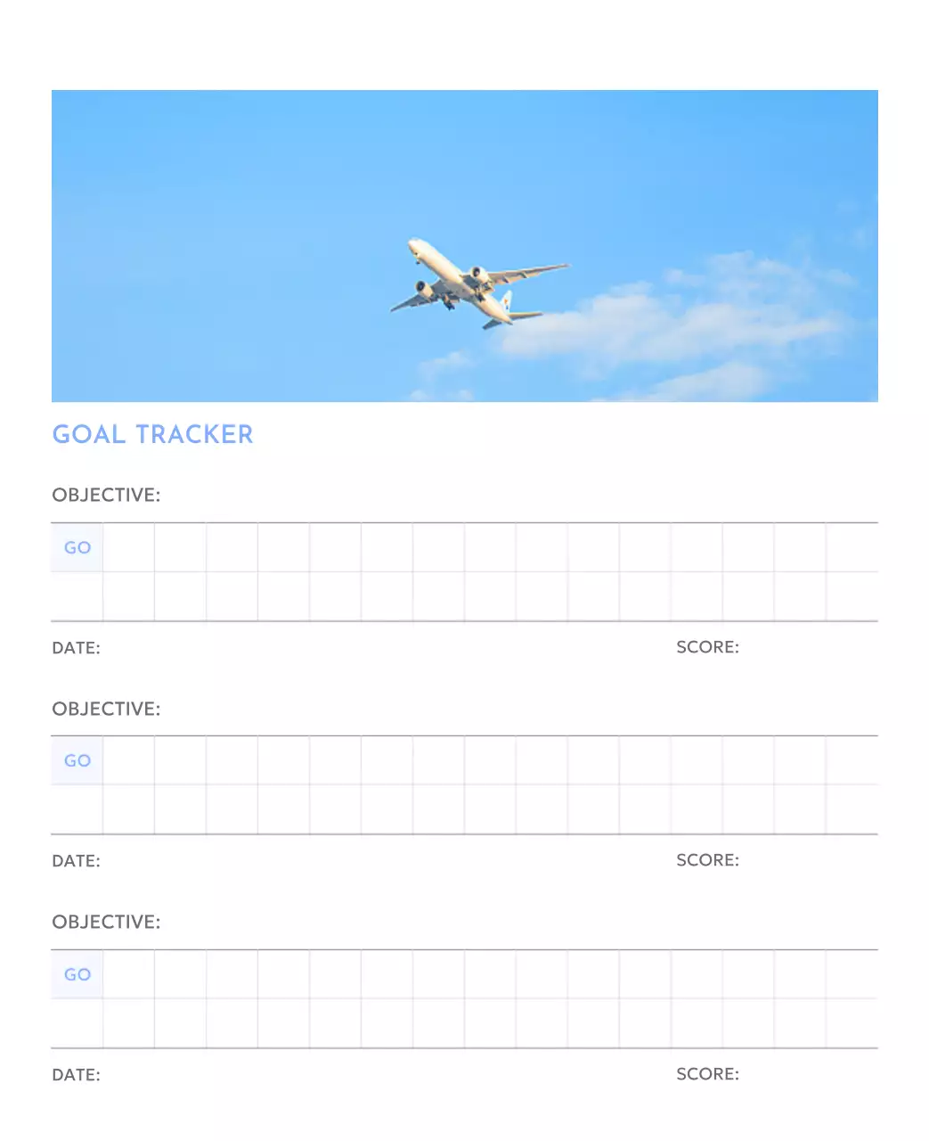 Kalender pelacak sasaran foto dengan percikan warna biru