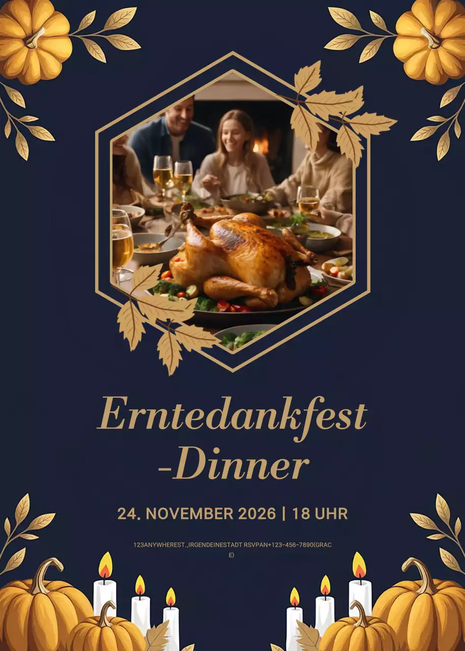 marineblau elegante Danksagungseinladung