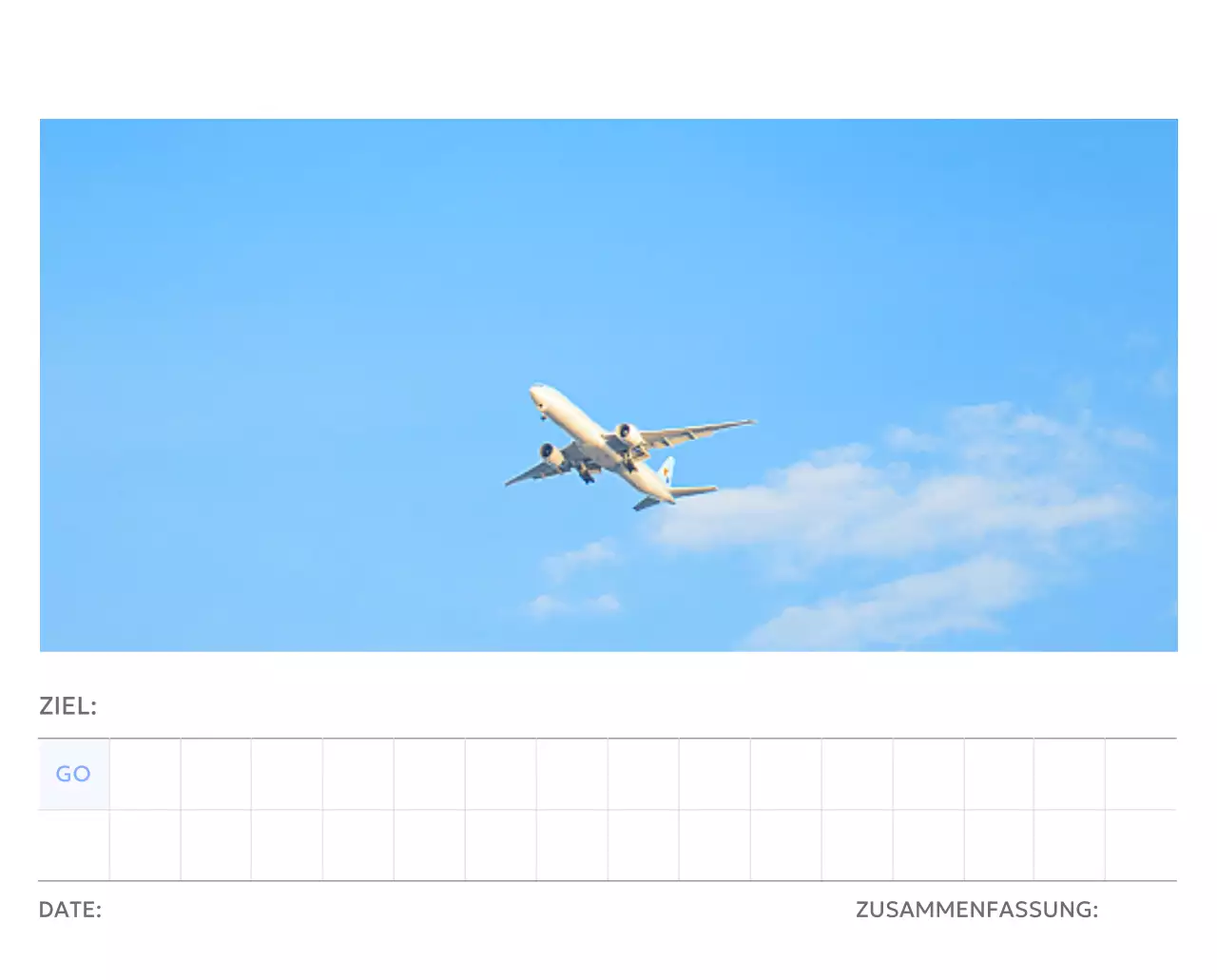 Foto-Zielverfolgungskalender mit einem Hauch von Blau