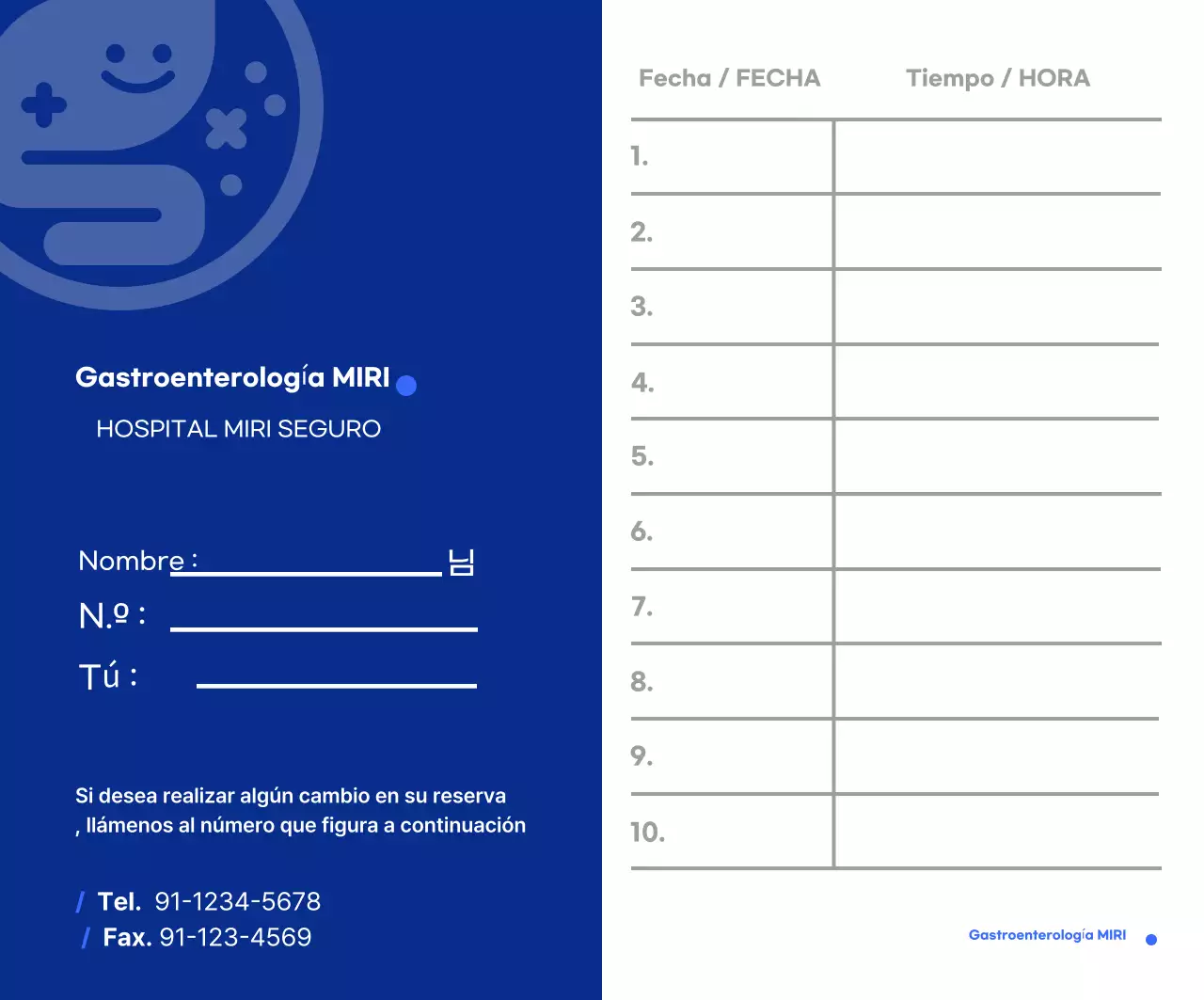 Guía hospitalaria Blue Simple