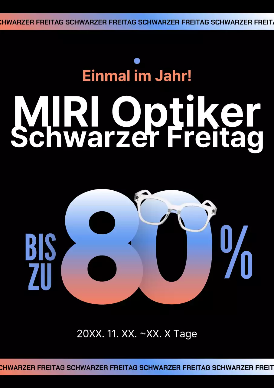 Optiker Schwarz Modern Schwarzer Freitag
