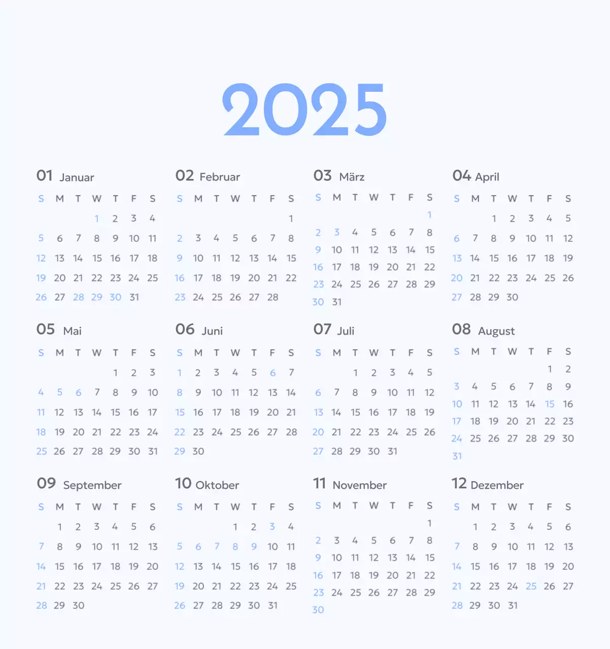 Foto-Zielverfolgungskalender mit einem Hauch von Blau