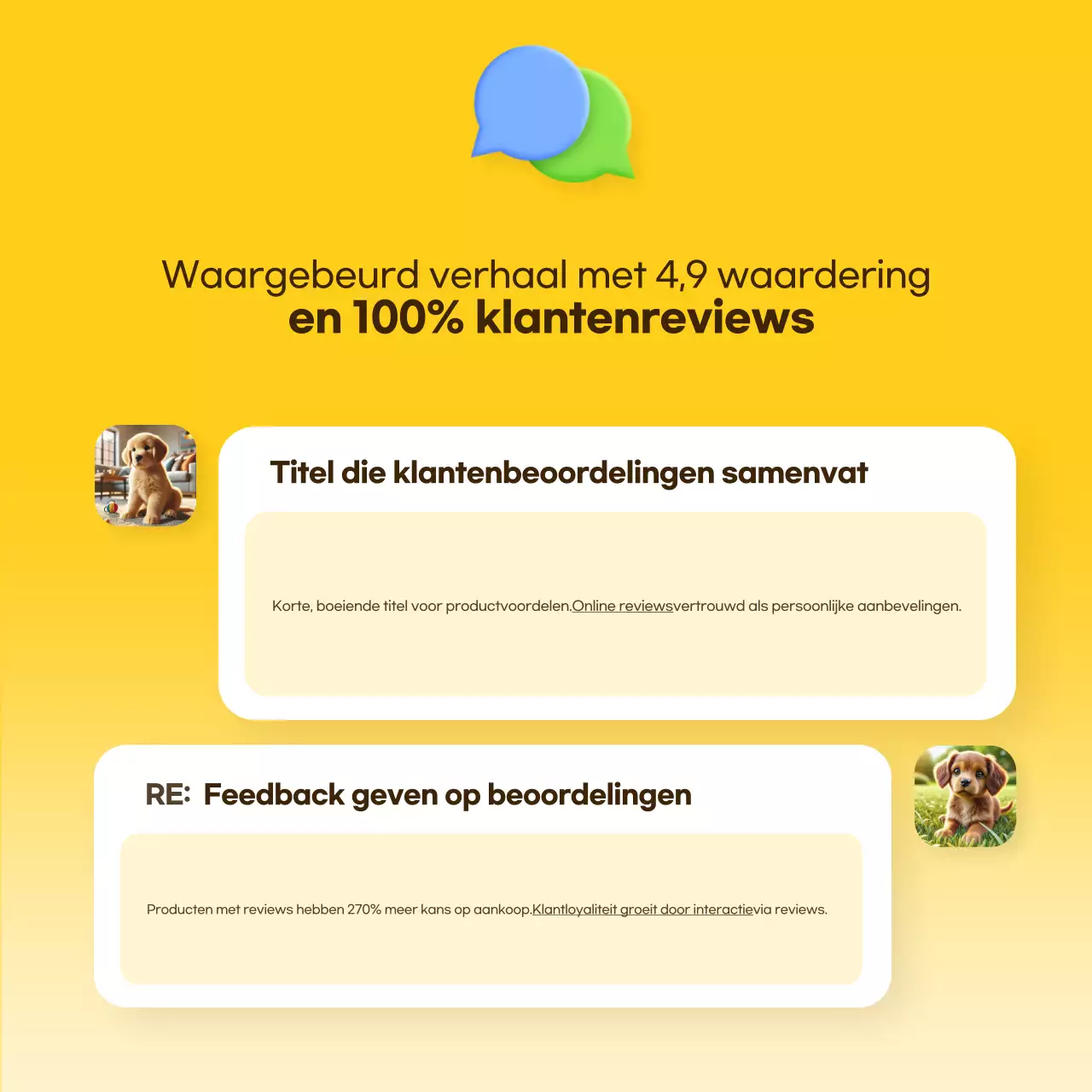 Promoot gele eenvoudige beoordelingssjabloon