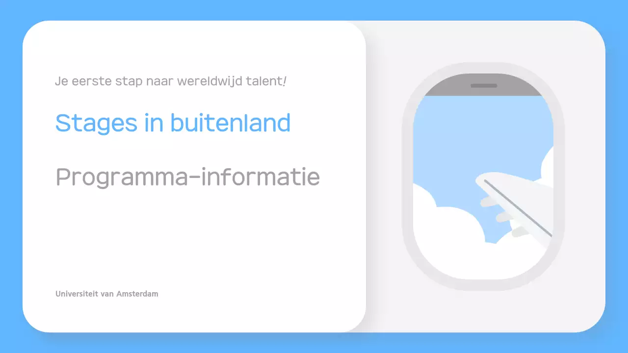 Over het Sky Blue eenvoudige stageprogramma