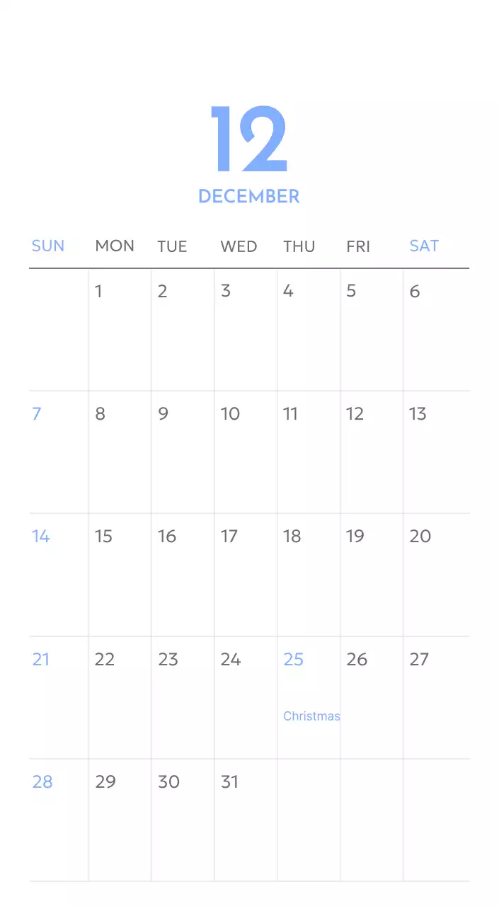 Photo goal tracker calendar with a splash of blue