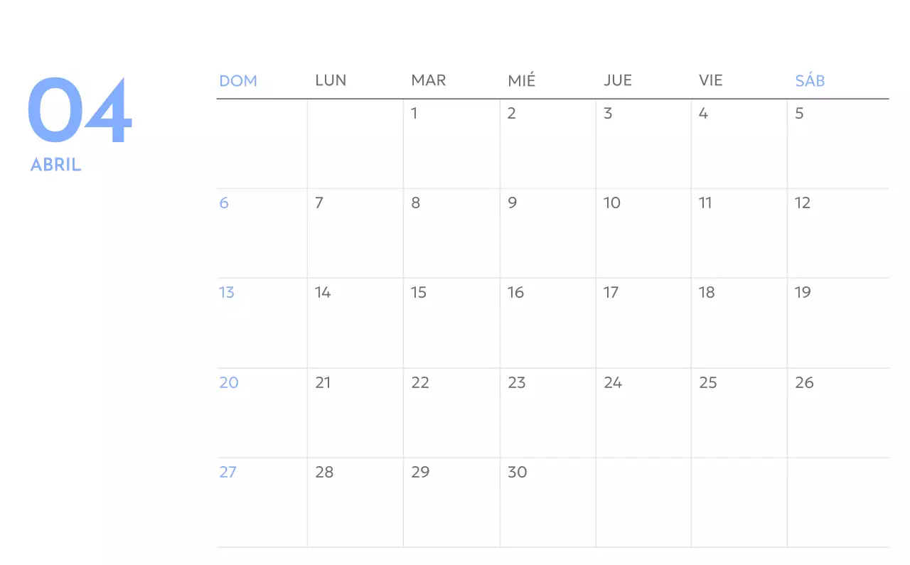 Calendario fotográfico de seguimiento de objetivos con un toque de azul