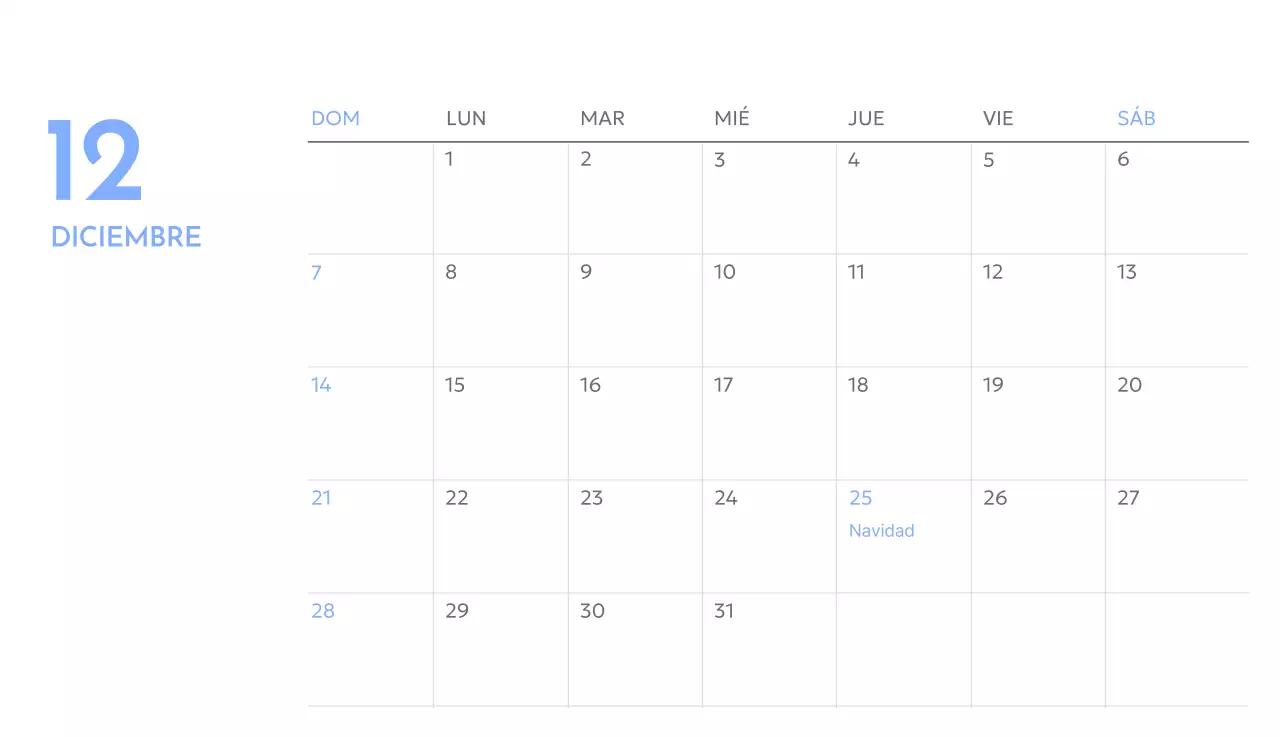 Calendario fotográfico de seguimiento de objetivos con un toque de azul