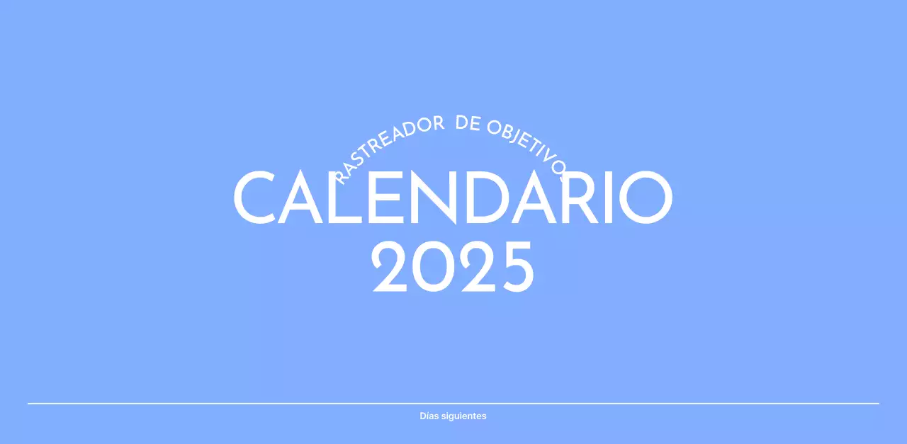 Calendario fotográfico de seguimiento de objetivos con un toque de azul