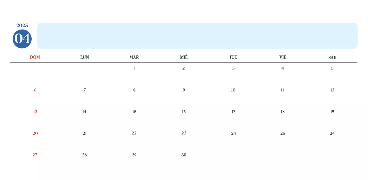 Calendario del Hospital Moderno Azul
