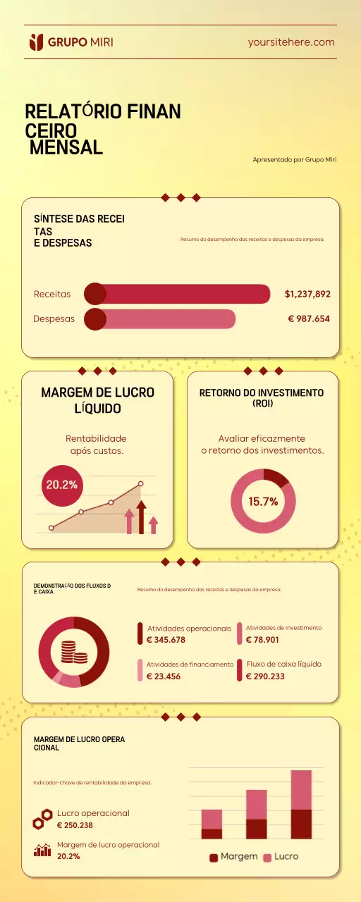 Relatório financeiro mensal da Yellow Professional