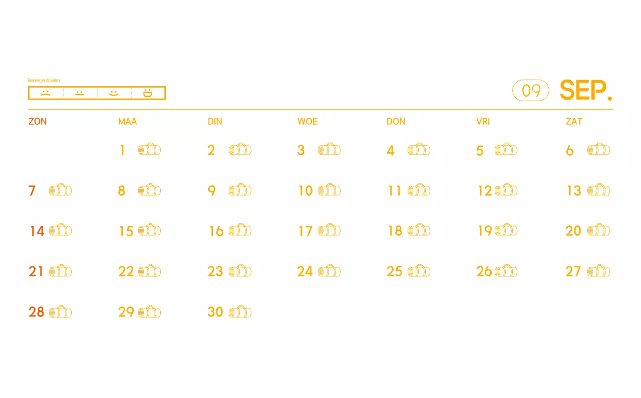 Oranje Minimalistische Yoga Promotiekalender