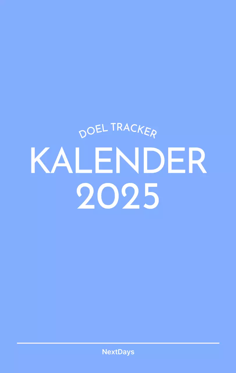 Photo goal tracker kalender met een vleugje blauw