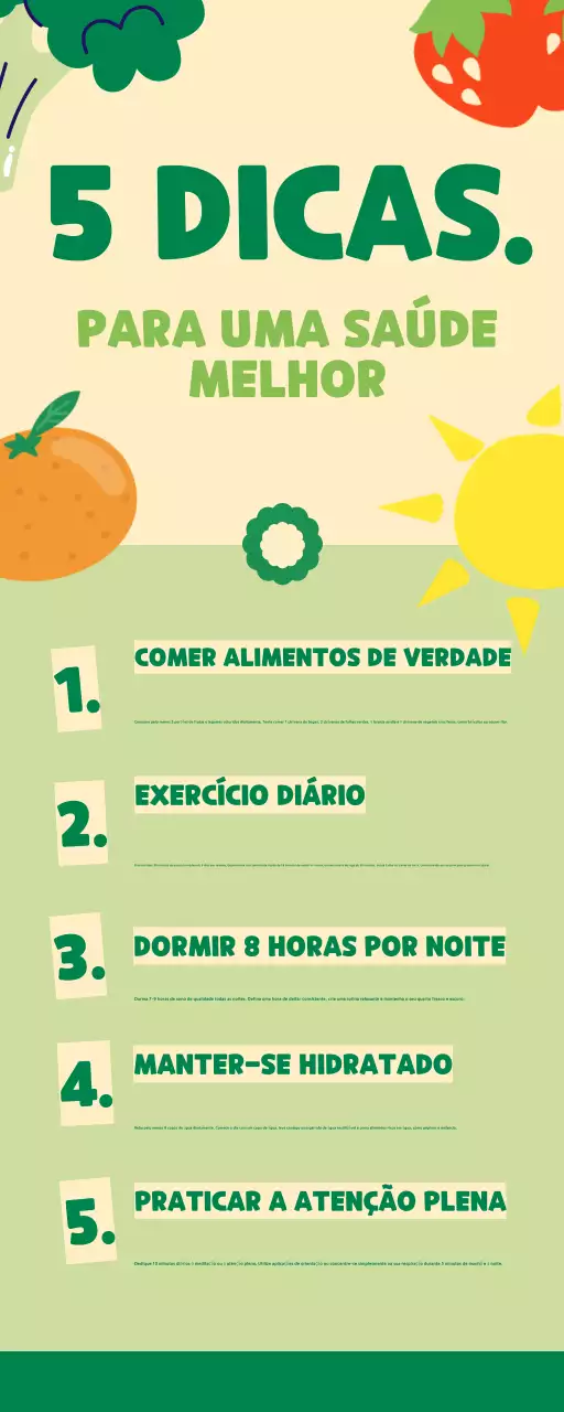 5 dicas para melhorar a saúde infográfico