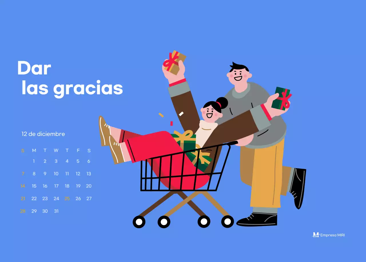 Calendario motivacional con ilustraciones llenas de energía y citas positivas sobre fondo azul claro