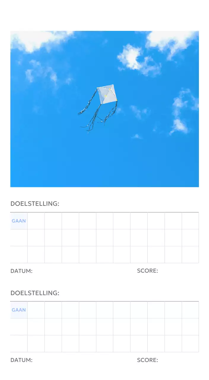 Photo goal tracker kalender met een vleugje blauw