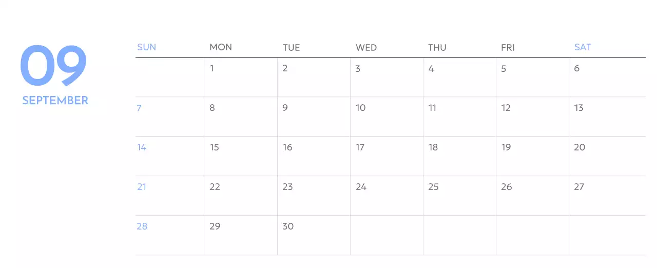 Photo goal tracker calendar with a splash of blue