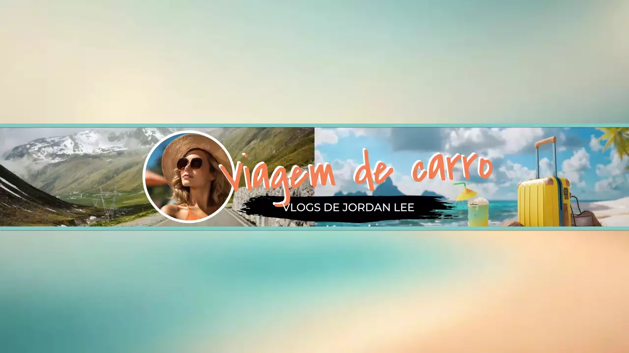 arte de canal de vlogs de viagens na moda em laranja