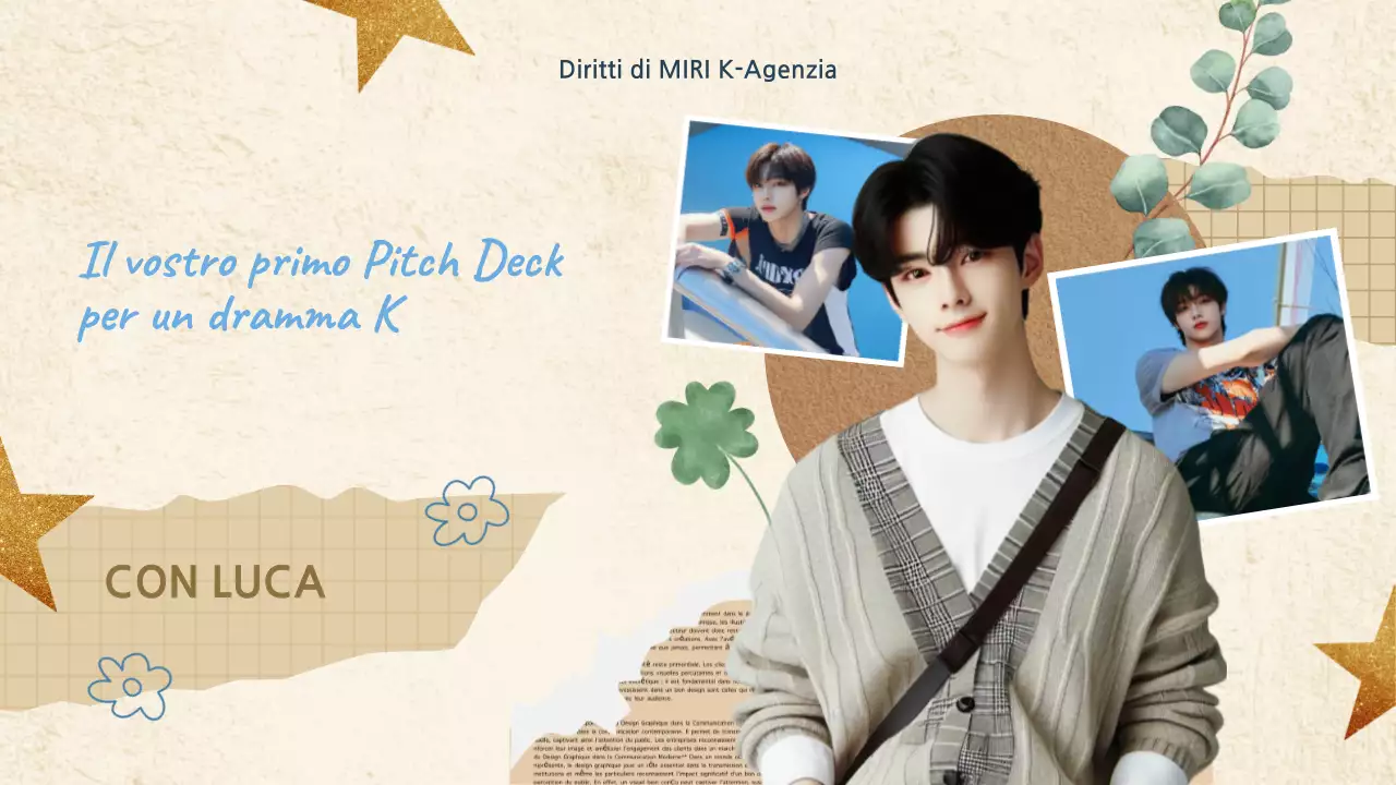 estetica beige presentazione di un k-drama in stile scrapbook moderno