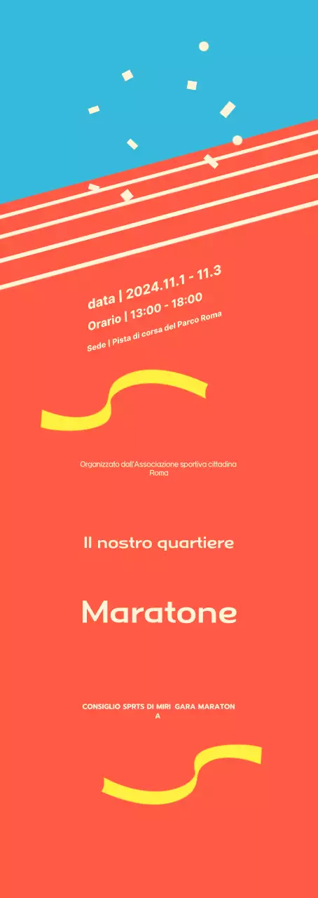 Evento maratona arancione brillante