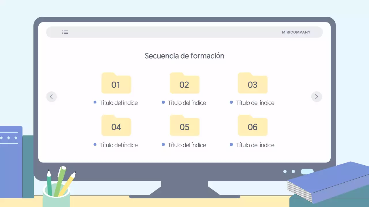 Materiales sencillos y de color azul claro para la formación en prevención del acoso laboral