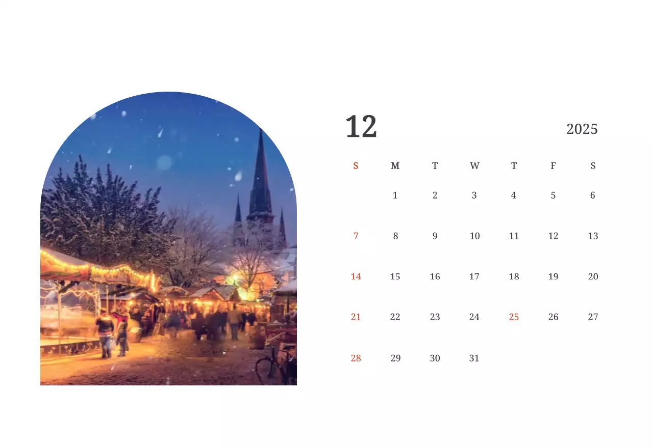 Calendrier photographique conceptuel mettant en scène des églises dans des paysages.