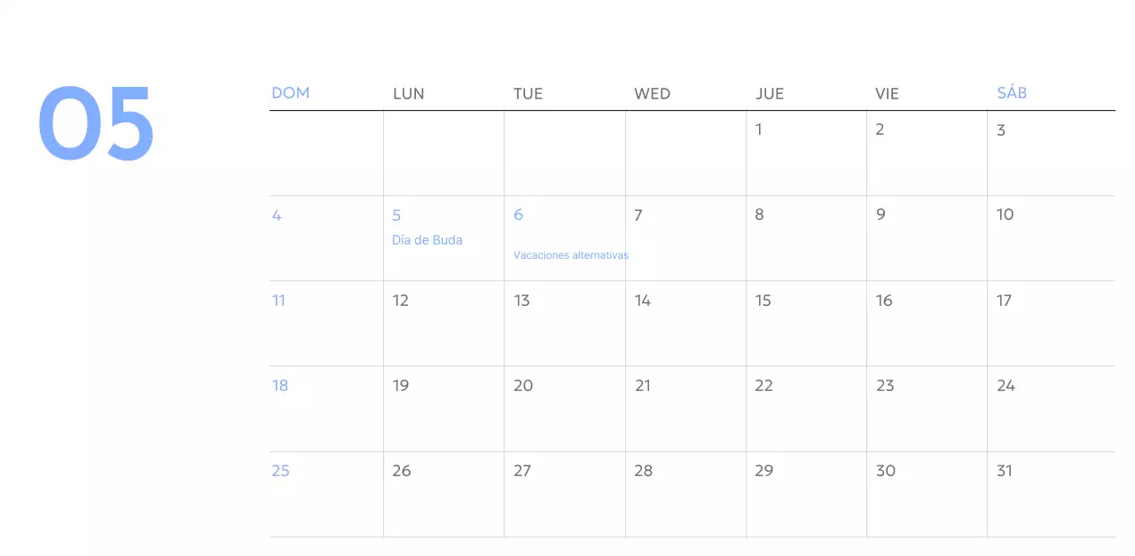 Calendario fotográfico de seguimiento de objetivos con un toque de azul