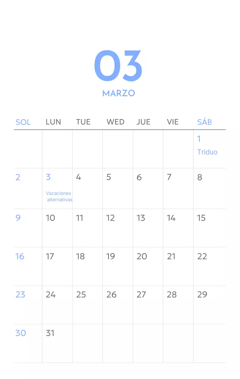 Calendario fotográfico de seguimiento de objetivos con un toque de azul